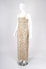 Recess Los Angeles Vintage 70s Saz by Surjit And Adarsh Gill Mixed Metal Sequined Ovals Jelly Bean Gown