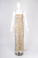 Recess Los Angeles Vintage 70s Saz by Surjit And Adarsh Gill Mixed Metal Sequined Ovals Jelly Bean Gown