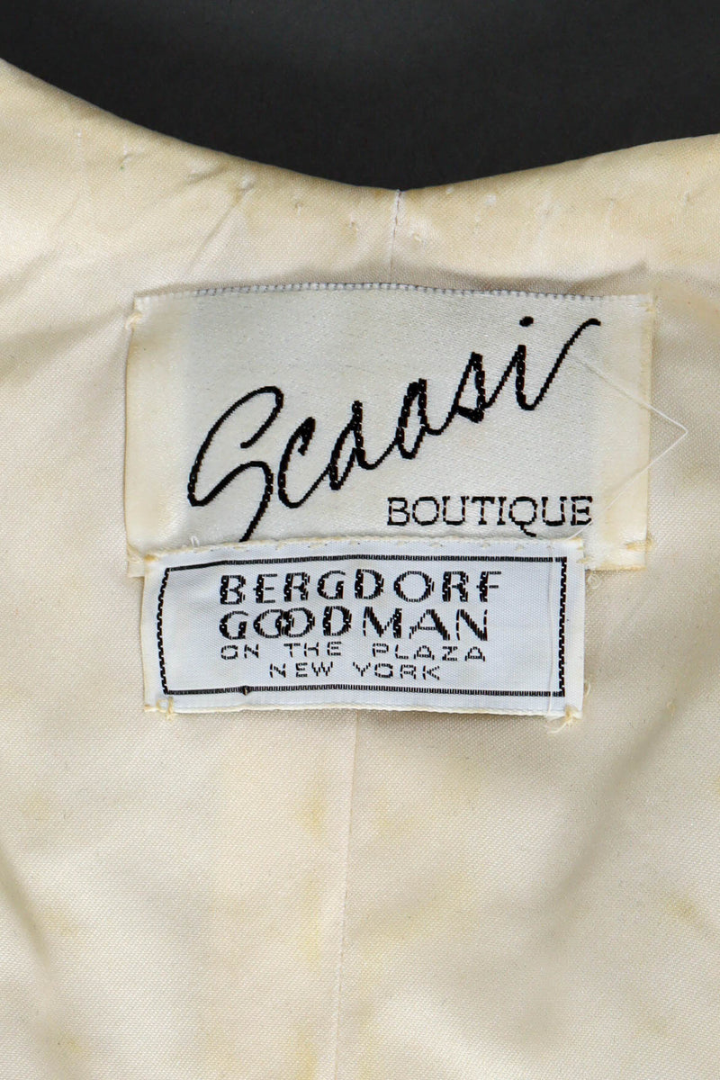 Vintage Scaasi Boutique Pearl Bolero Jacket tag @ Recess LA