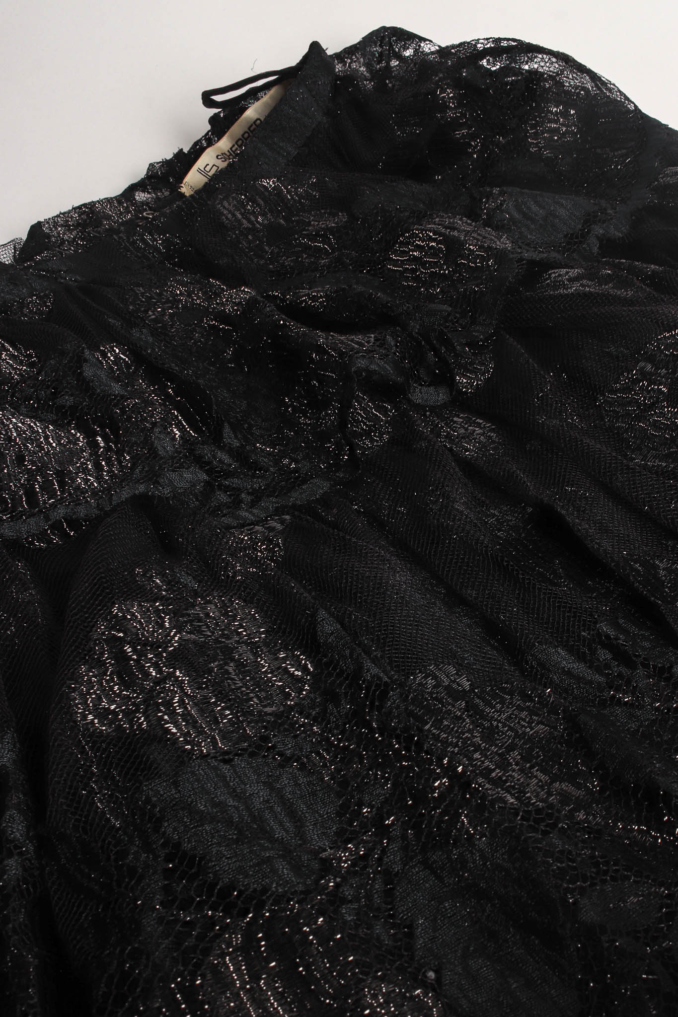 Vintage Jean Louis Scherrer Floral Lace Top & Skirt Set metallic lace  @ Recess Los Angeles