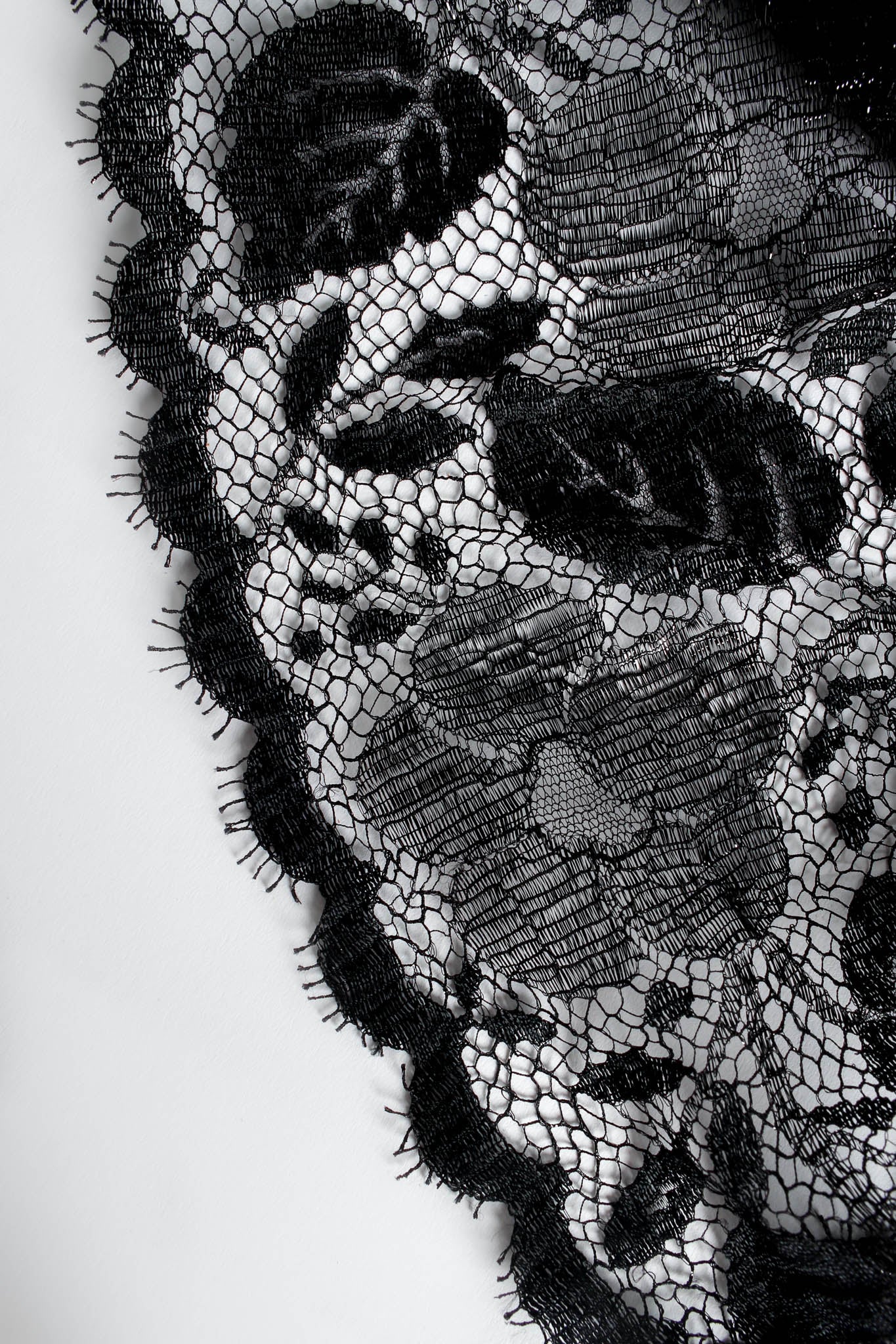 Vintage Jean Louis Scherrer Floral Lace Top & Skirt Set inverse lace  @ Recess Los Angeles