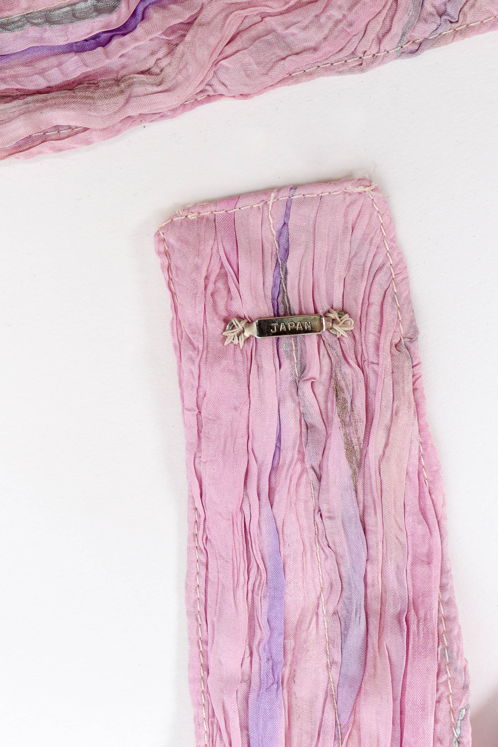 Vintage Shebue Pleated Mirage Top & Skirt Set belt detail  @ Recess LA
