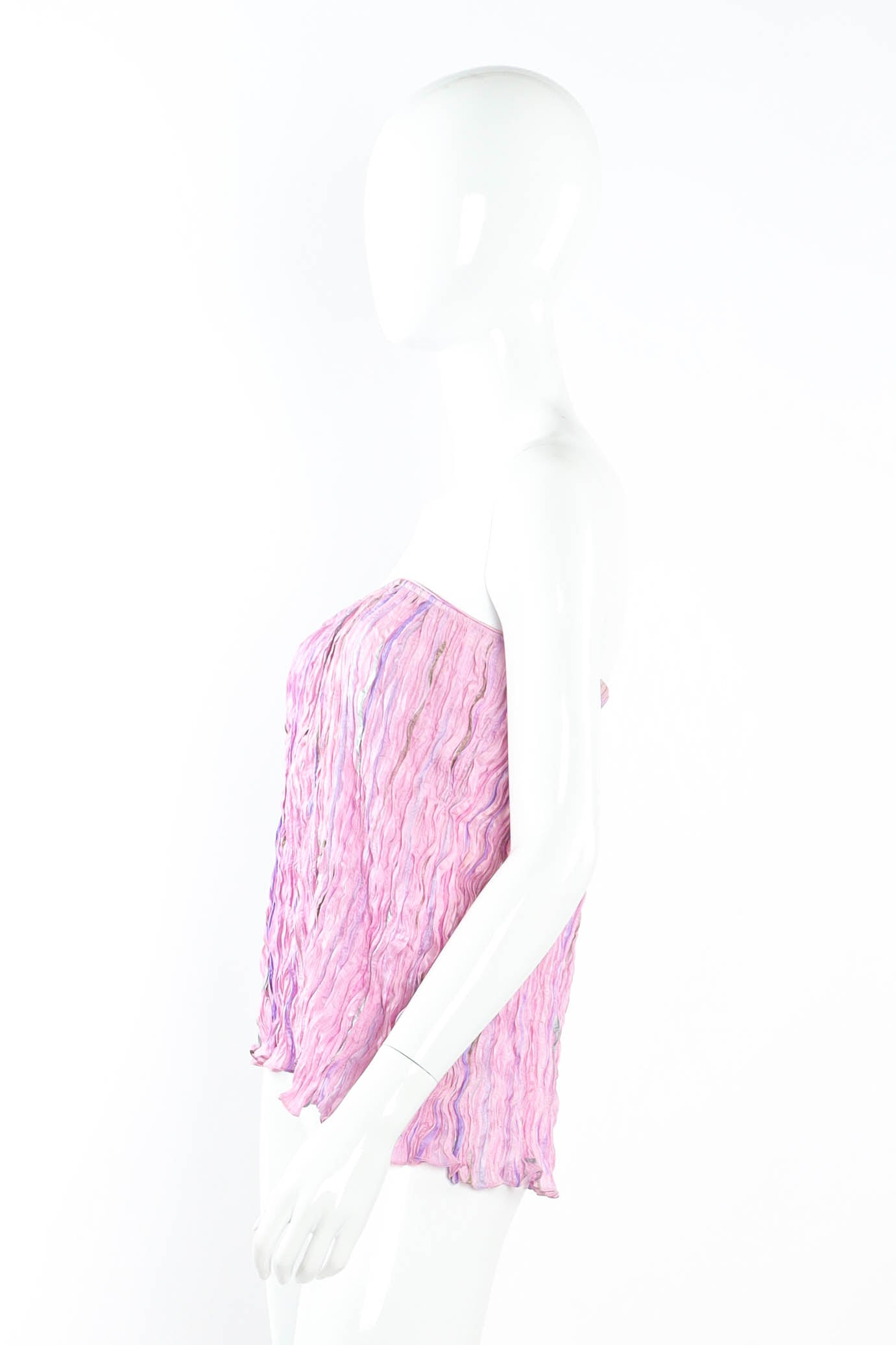 Vintage Shebue Pleated Mirage Top & Skirt Set mannequin top side @ Recess LA