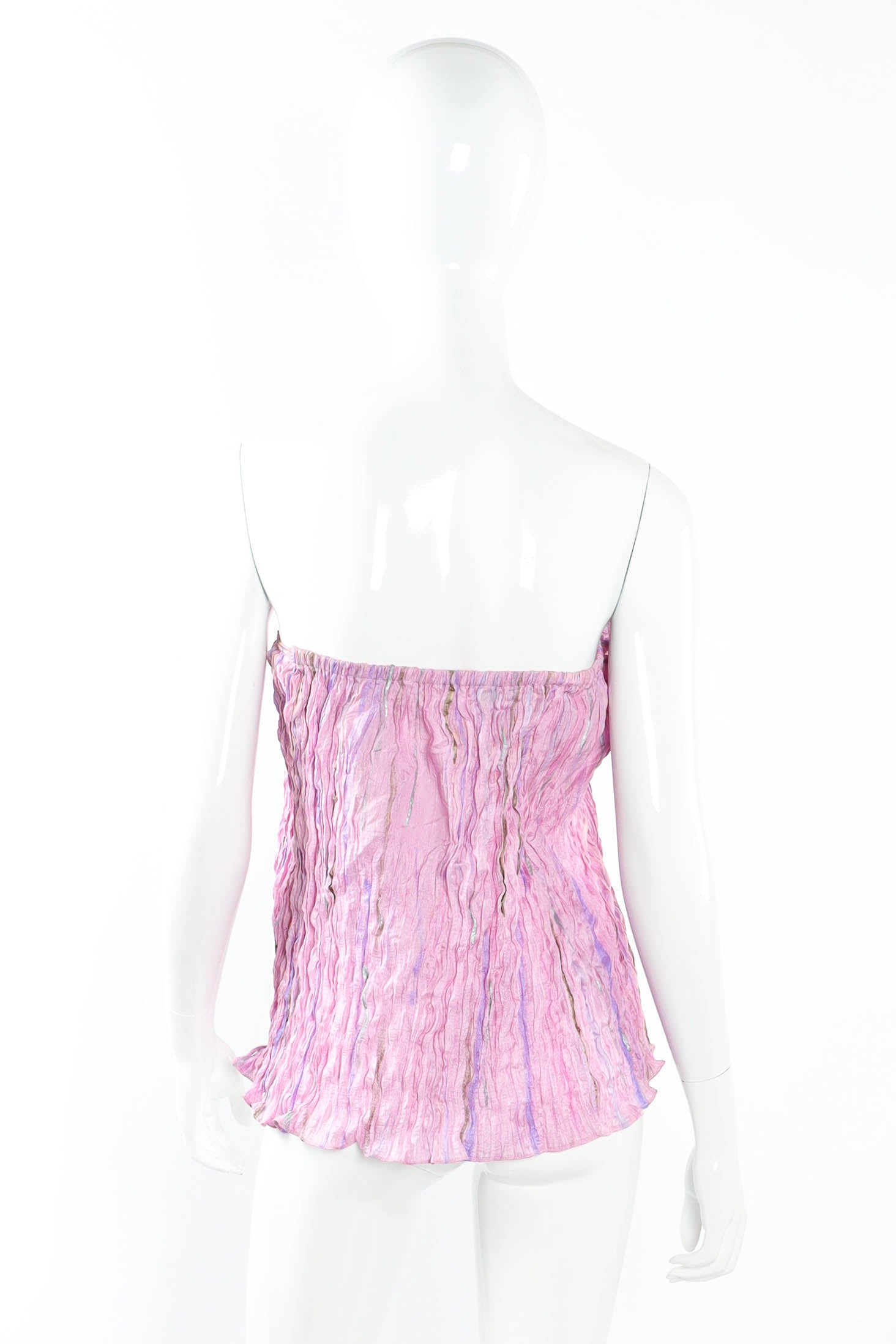 Vintage Shebue Pleated Mirage Top & Skirt Set mannequin back top @ Recess LA