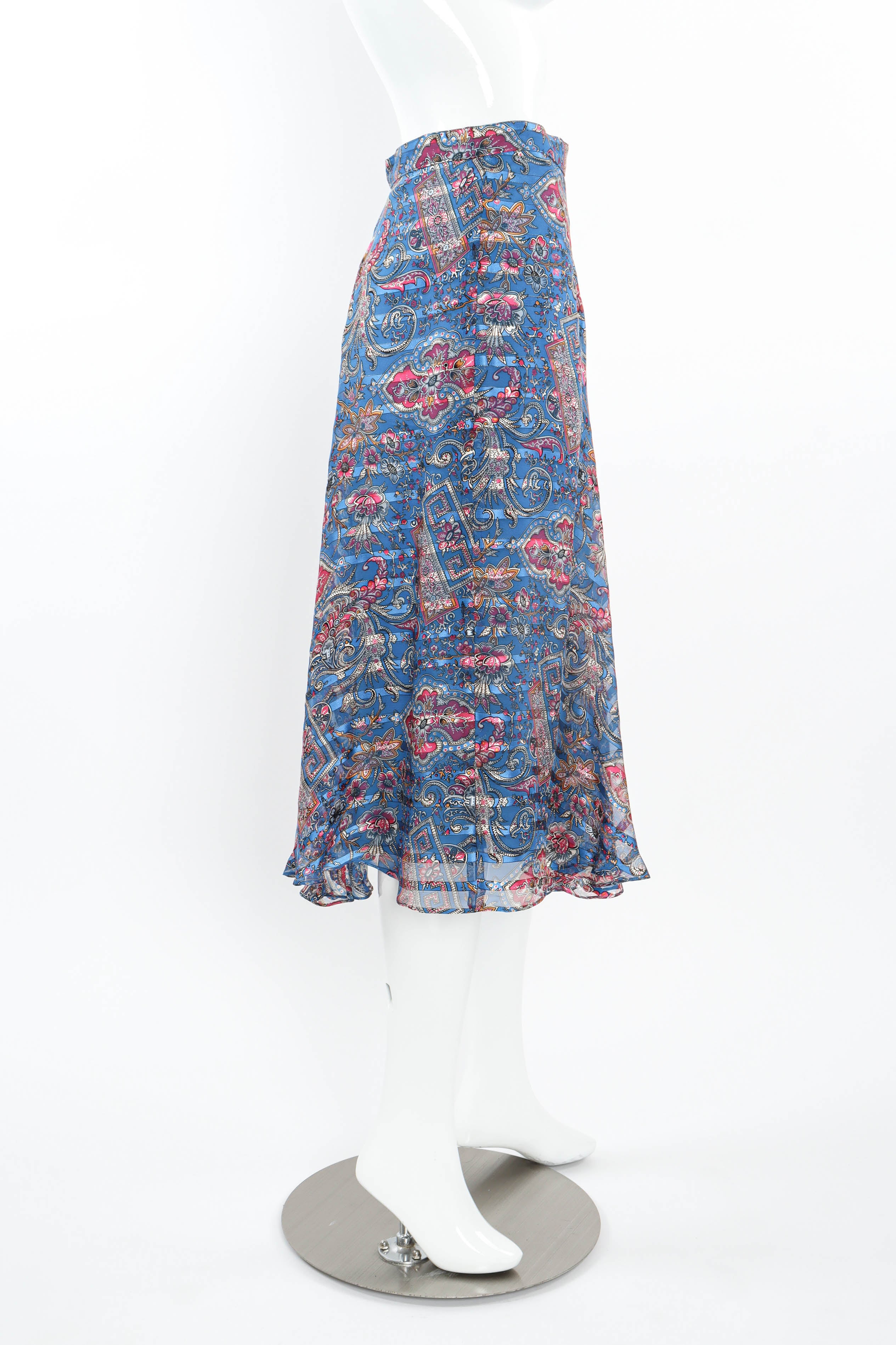 Vintage The Silk Farm Sheer Paisley Top & Skirt Set mannequin side skirt @ Recess LA