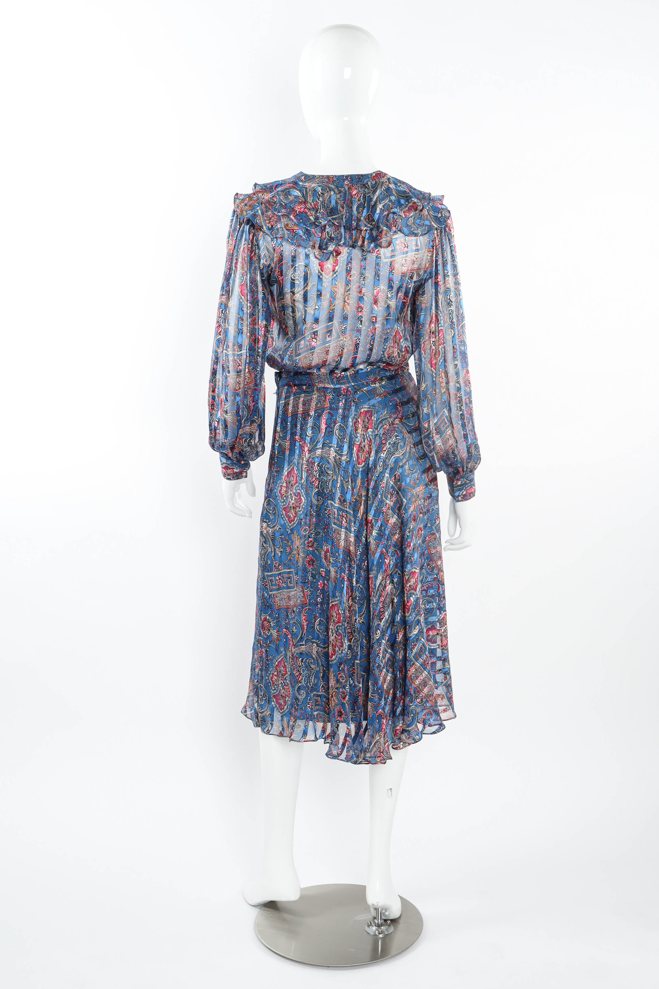 Vintage The Silk Farm Sheer Paisley Top & Skirt Set mannequin back @ Recess LA