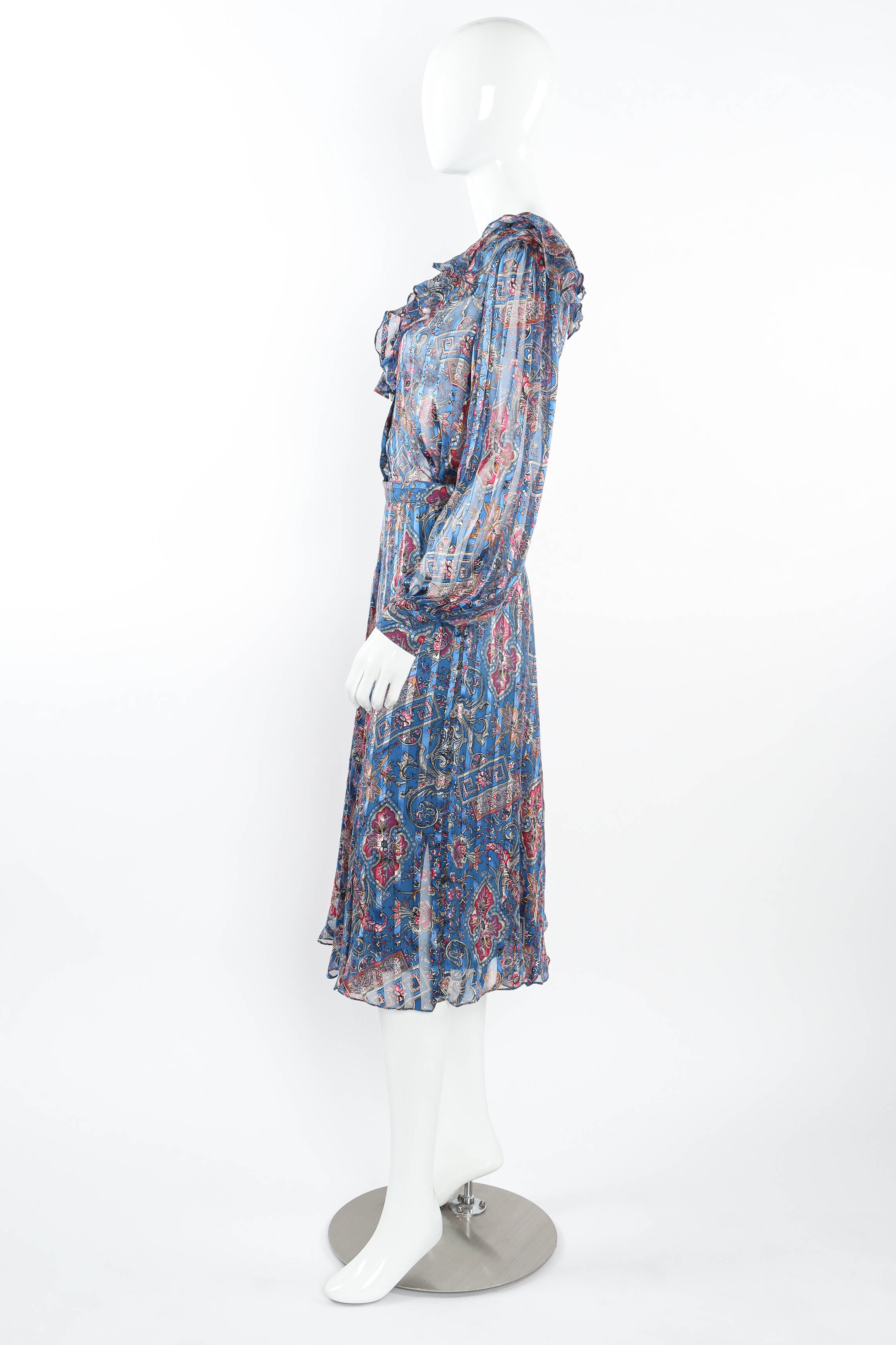 Vintage The Silk Farm Sheer Paisley Top & Skirt Set mannequin side  @ Recess LA