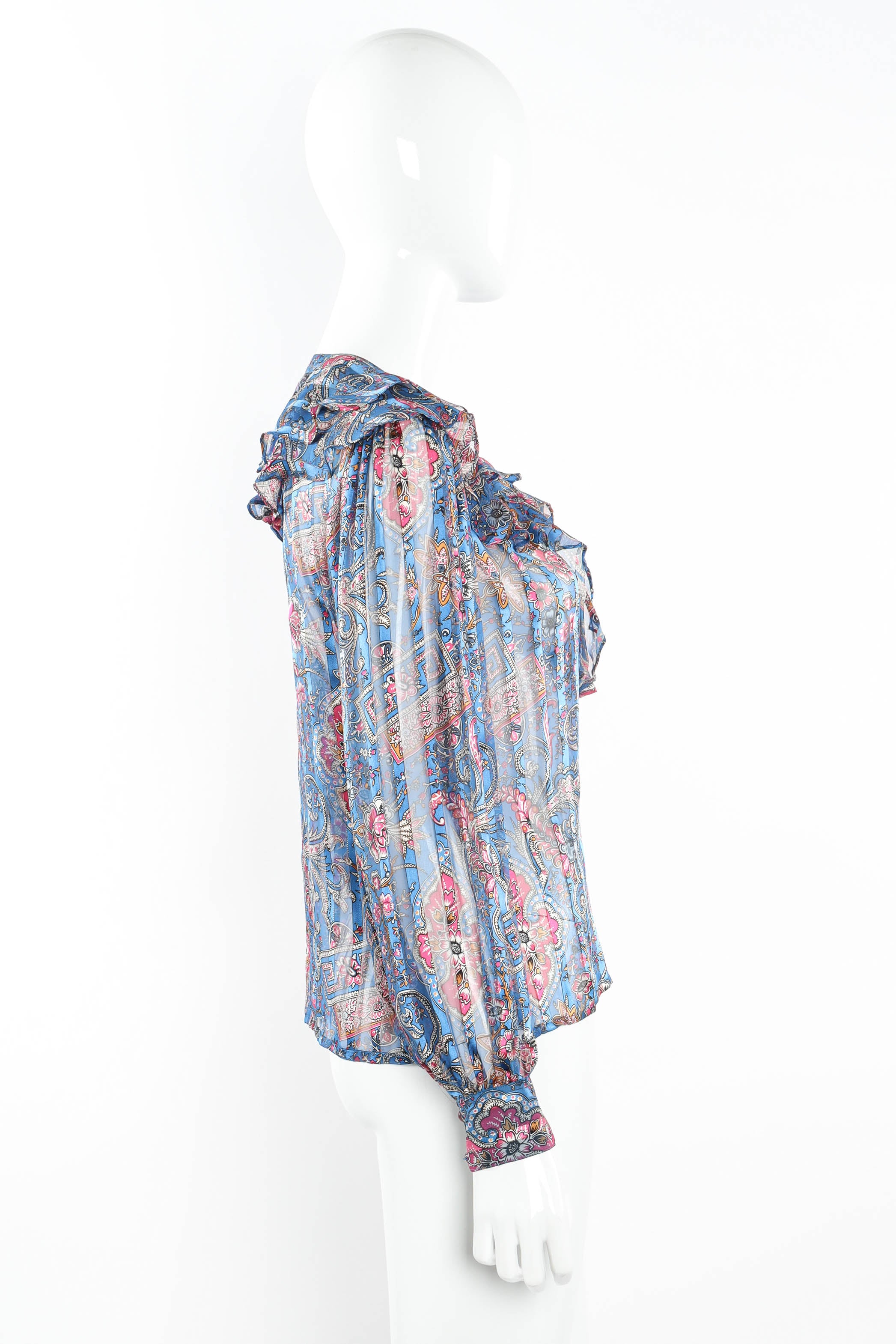Vintage The Silk Farm Sheer Paisley Top & Skirt Set mannequin side top  @ Recess LA