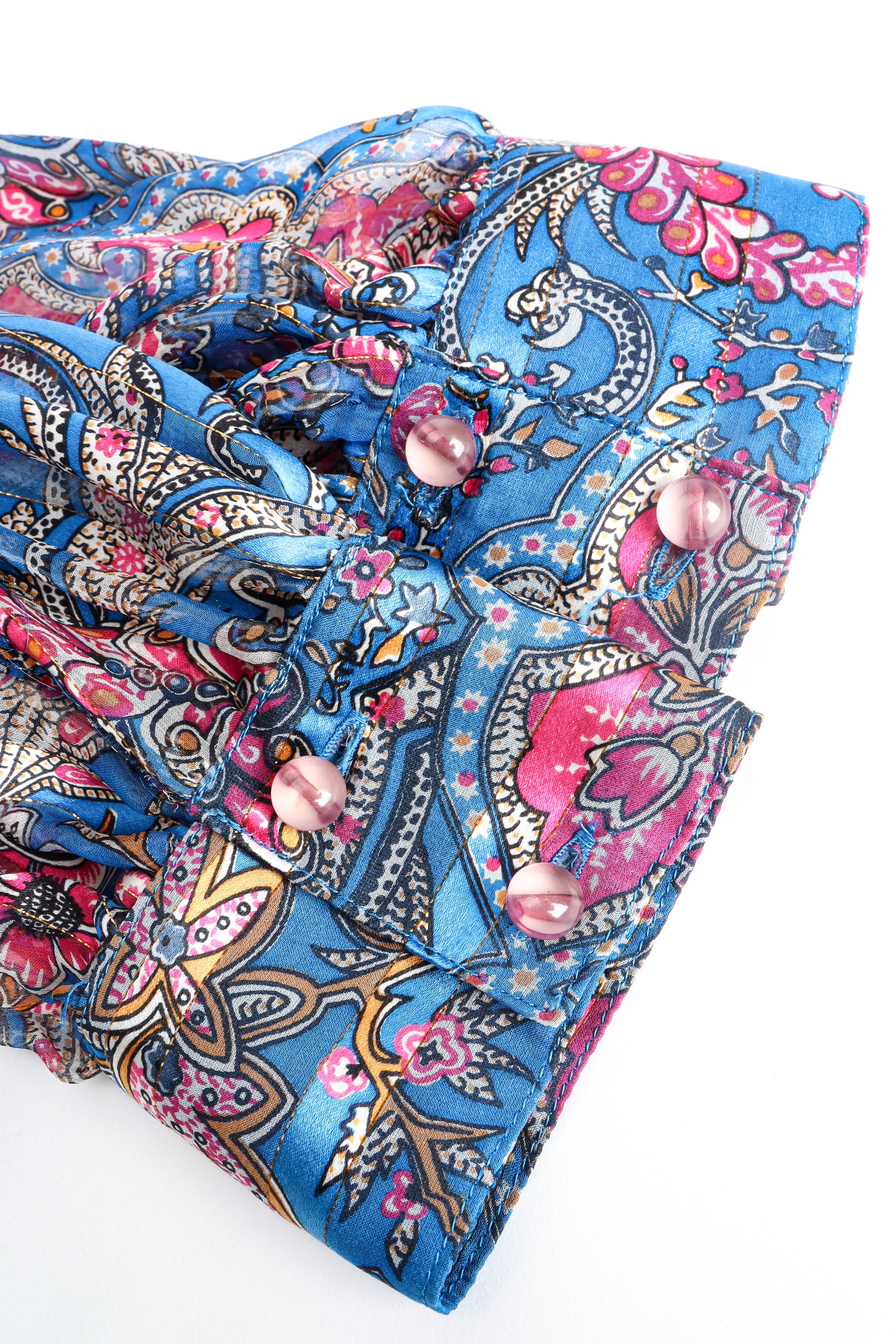 Vintage The Silk Farm Sheer Paisley Top & Skirt Set cuff detail @ Recess LA