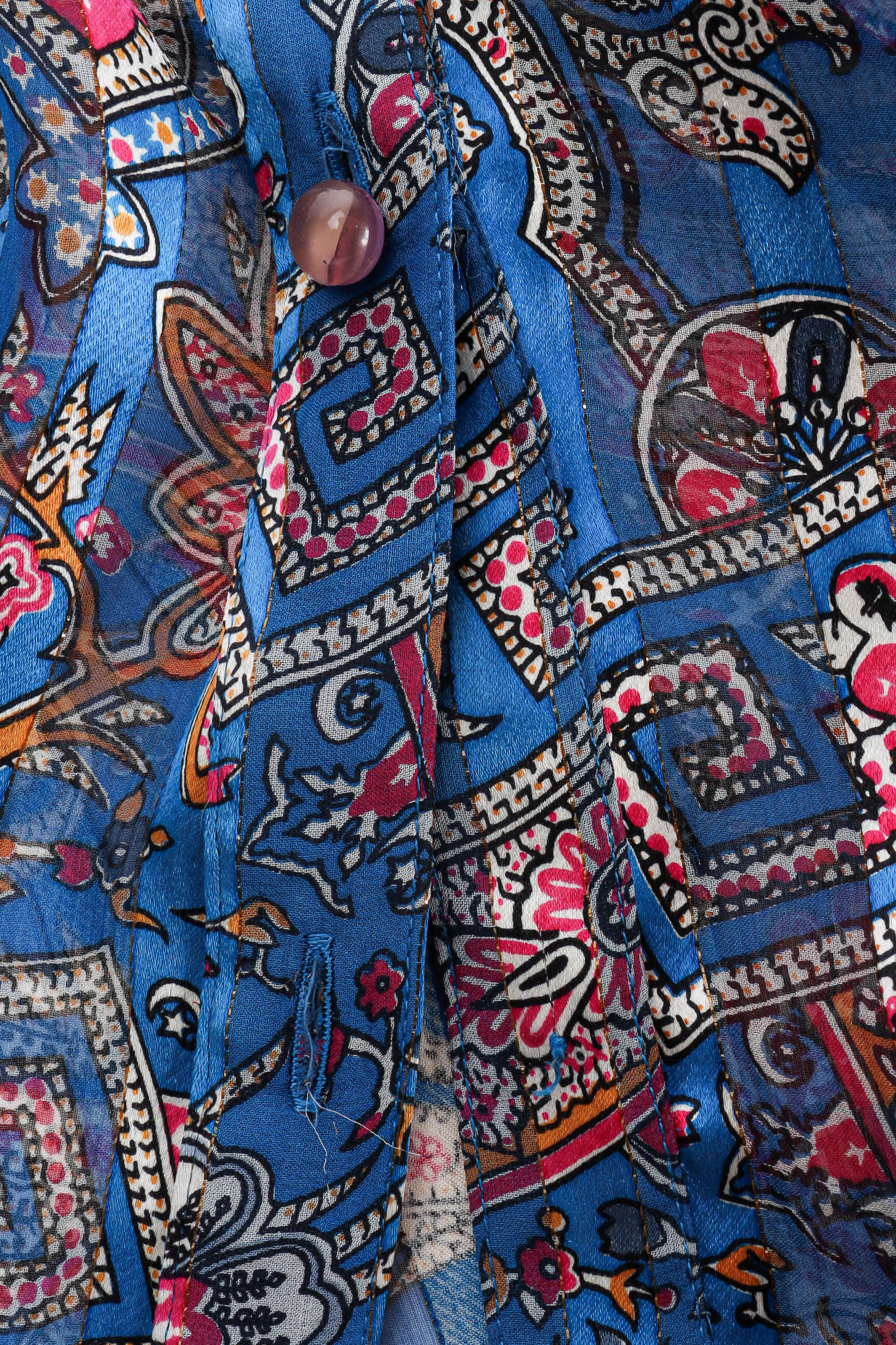 Vintage The Silk Farm Sheer Paisley Top & Skirt Set Missing button detail  @ Recess LA