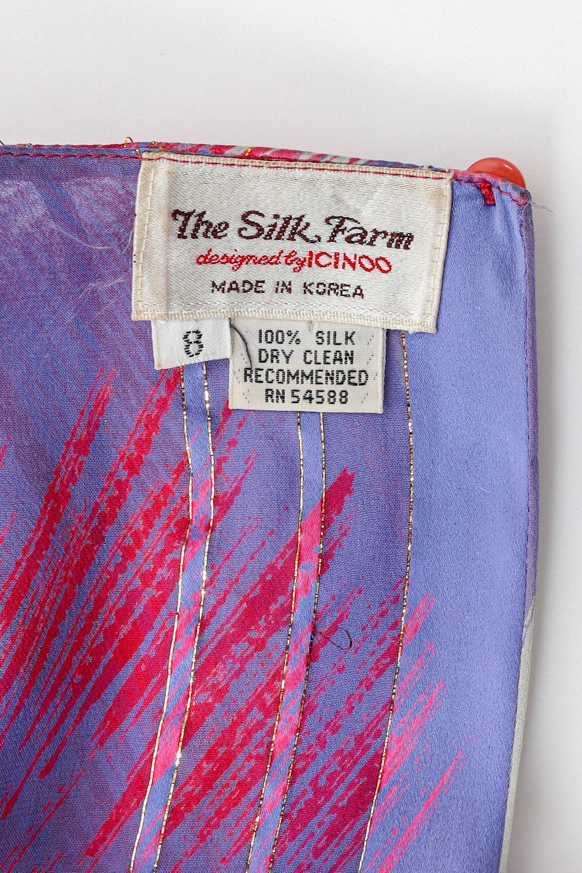 Vintage The Silk Farm Mirage Brush Strokes Dress tag detal @ Recess LA