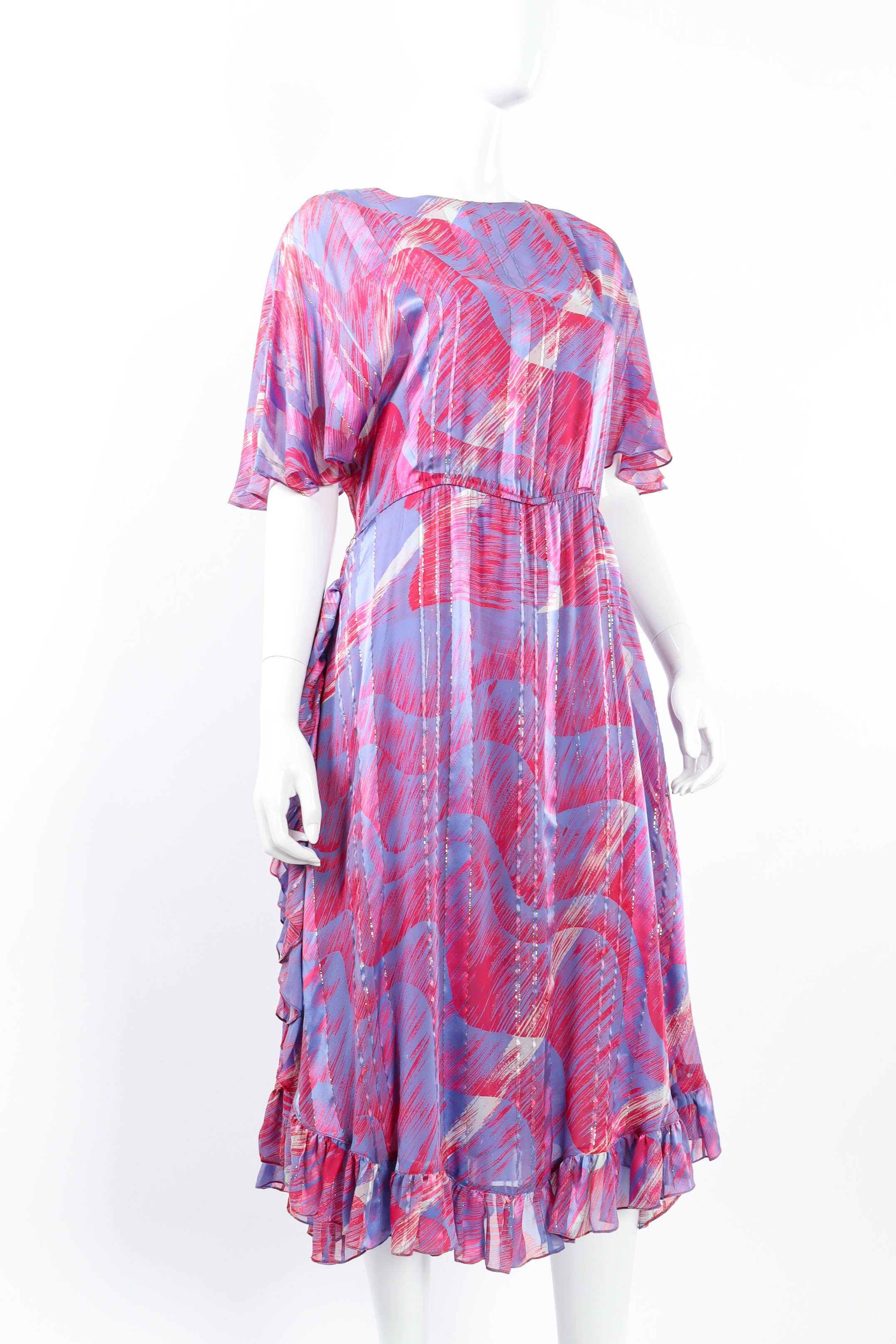 Vintage The Silk Farm Mirage Brush Strokes Dress mannequin angle @ Recess LA