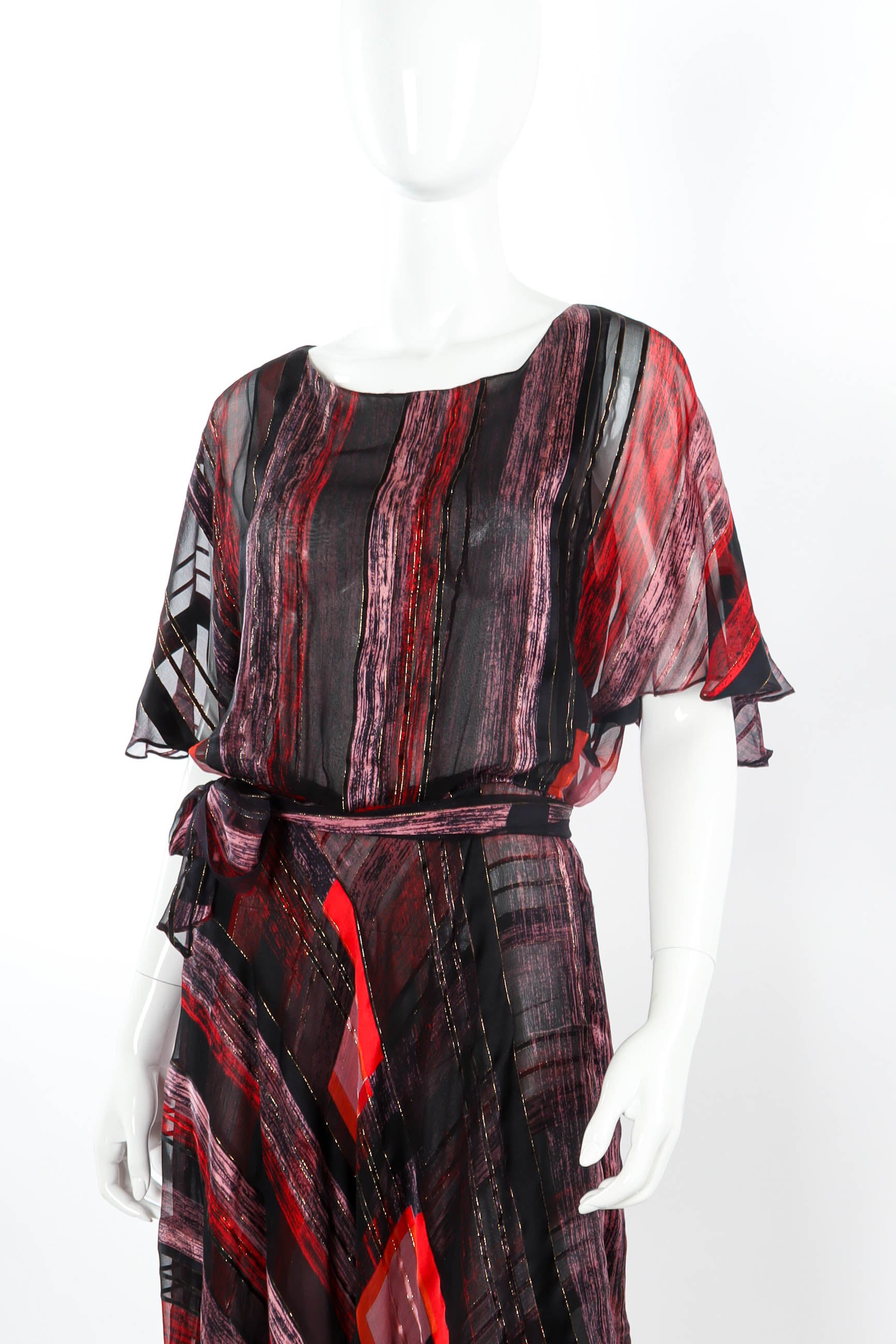 Vintage The Silk Farm Sheer Airy Tunic Dress mannequin front close up  @ Recess LA