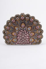 Recess Los Angeles Vintage Judith Leiber Crystal Peacock Clutch Minaudiere