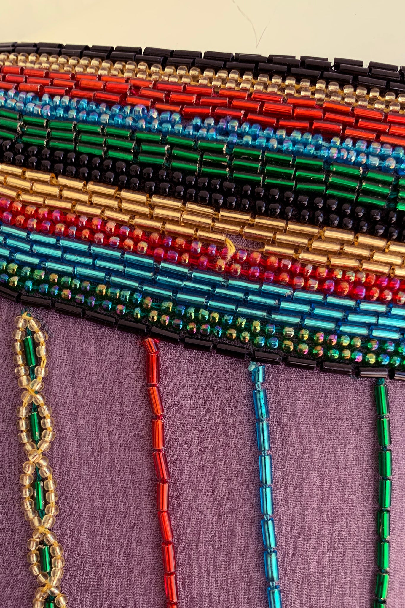Vintage Sistermax Rainbow Beaded Midi Shift Dress missing beads collar at Recess