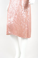 Recess Designer Consignment Vintage Sistermax Snake Trimmed Nude Blush Sequin Dress Los Angeles Resale Mariano Fortuny