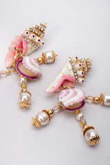 Recess Los Angeles Vintage Lunch At The Ritz Snacks Clamdigger Shell Chandelier Earrings