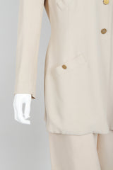 Vintage Sonia Rykiel Sand Crepe Belted Jacket & Short Set on Mannequin crop at Recess