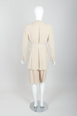 Vintage Sonia Rykiel Sand Crepe Belted Jacket & Short Set on Mannequin back at Recess