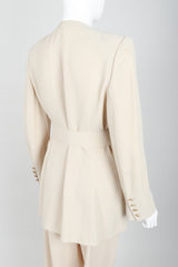 Vintage Sonia Rykiel Sand Crepe Belted Jacket & Short Set on Mannequin back angle at Recess