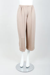 Vintage Sonia Rykiel Taupe Knit Cropped Trouser on Mannequin front at Recess