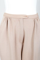 Vintage Sonia Rykiel Taupe Knit Cropped Trouser on Mannequin waistband at Recess