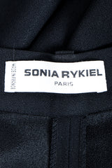 Vintage Sonia Rykiel Crepe Pant Set label on black fabric