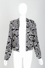 Vintage Sonia Rykiel Leaf Print Jacket Ensemble on Mannequin front at Recess