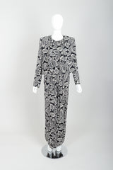 Vintage Sonia Rykiel Leaf Print Jacket, Tank & Pant Ensemble on Mannequin Front at Recess
