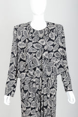 Vintage Sonia Rykiel Leaf Print Jacket, Tank & Pant Ensemble on Mannequin front crop at Recess