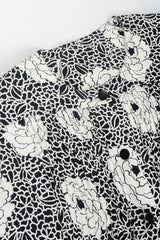 Vintage Sonia Rykiel black white Floral Print Dress & Blouse Set neckline at Recess