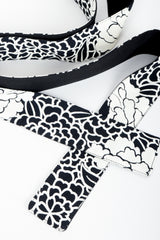 Vintage Sonia Rykiel black white Floral Print Dress & Blouse Set belt