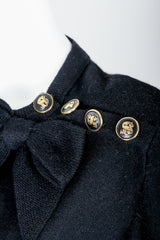 Vintage Sonia Rykiel Rainbow Striped Knit Bow Sweater on Mannequin Neckline Detail at Recess