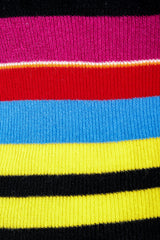 Vintage Sonia Rykiel Rainbow Striped Knit Bow Sweater on Mannequin fabric detail at Recess
