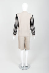 Vintage Sonia Rykiel Beige Knit Sweater & Short Set on mannequin back at Recess