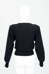 Vintage Sonia Rykiel Pink Stripe Keyhole Tie Neck Sweater on Mannequin Back at Recess