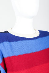 Vintage Sonia Rykiel Ombré Striped Knit Sweater on Mannequin neckline at Recess