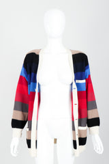 Vintage Sonia Rykiel Ombré Striped Knit Boyfriend Cardigan on Mannequin open at Recess