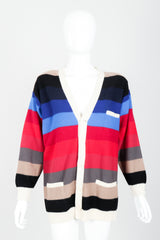 Vintage Sonia Rykiel Ombré Striped Knit Boyfriend Cardigan on Mannequin Front at Recess