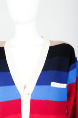 Vintage Sonia Rykiel Ombré Striped Knit Boyfriend Cardigan on Mannequin pocket at Recess