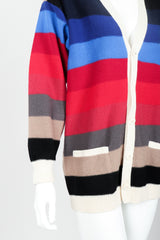 Vintage Sonia Rykiel Ombré Striped Knit Boyfriend Cardigan on Mannequin button front at Recess