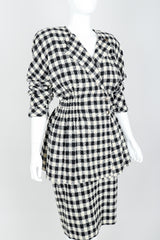 Vintage Sonia Rykiel Bouclé Buffalo Check Jacket & Skirt Set on mannequin crop angle at Recess