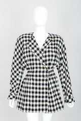 Vintage Sonia Rykiel Bouclé Buffalo Check Jacket Set on mannequin front at Recess
