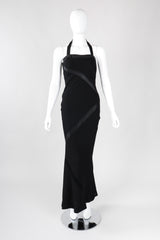 Recess Los Angeles Vintage Sonia Rykiel Minimalist 90s Bias Halter Sheath Gown