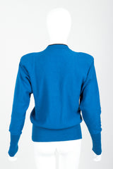 Vintage Sonia Rykiel Blue Knit High Neck Sweater on Mannequin back at Recess