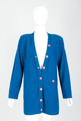 Vintage Sonia Rykiel Blue Knit Longline Cardigan Set on Mannequin front at Recess