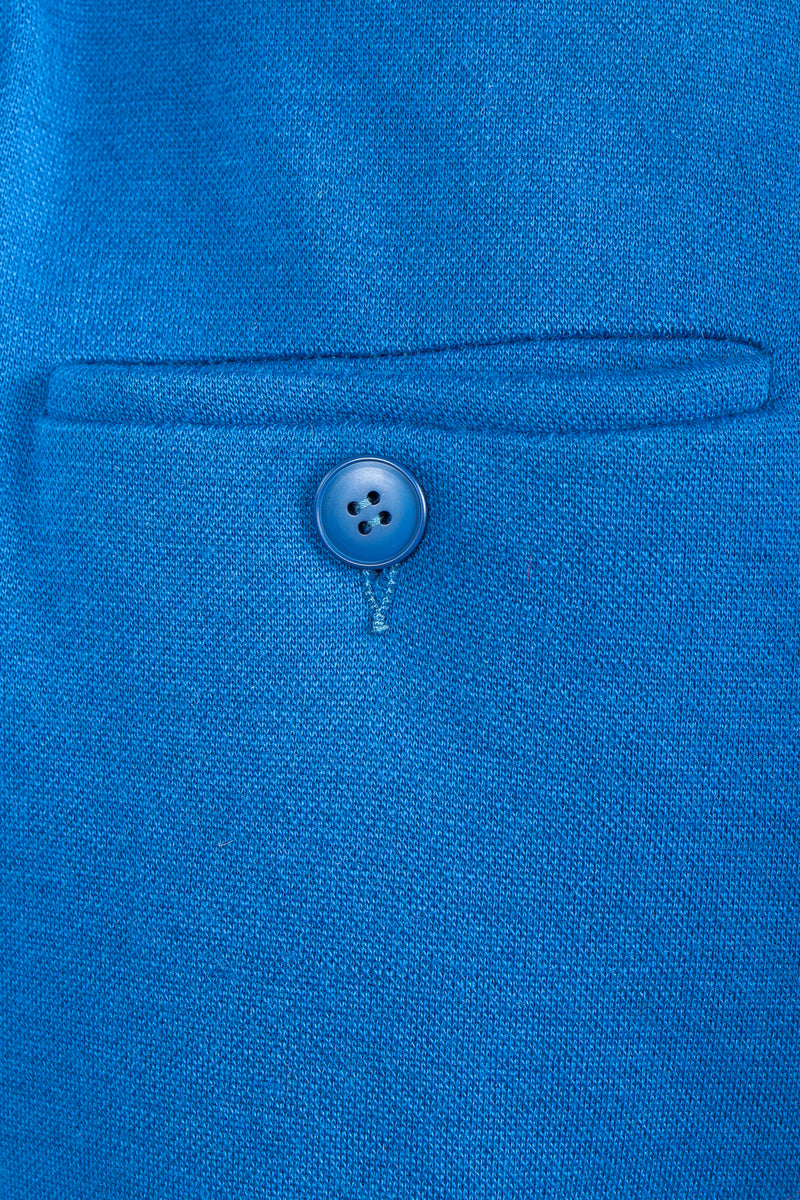 Vintage Sonia Rykiel Blue Knit Pleated Pant Set back pocket detail