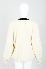 Vintage Sonia Rykiel Cream Knit Letterman Cardigan on Mannequin back at Recess