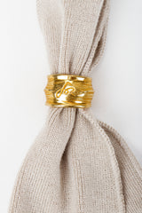 Vintage Sonia Rykiel Beige Knit Sweater Scarf & Short Ensemble Scarf slide on Mannequin