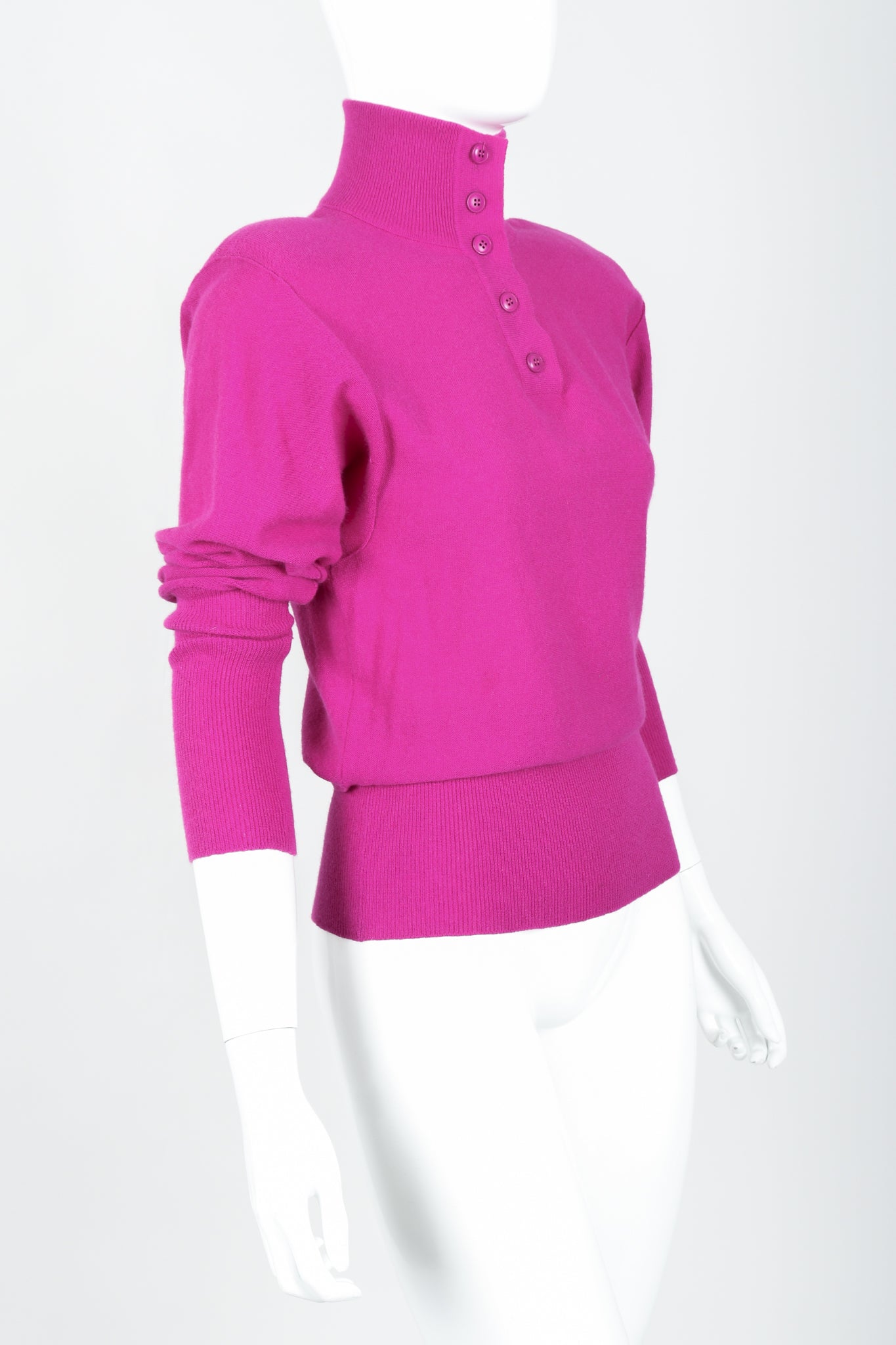 Vintage Sonia Rykiel Magenta Knit Popover Sweater on Mannequin Crop at Recess